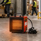 Werkplaatskachel 3000 W - ventilator en 2 warmtestanden - draaggreep - rood