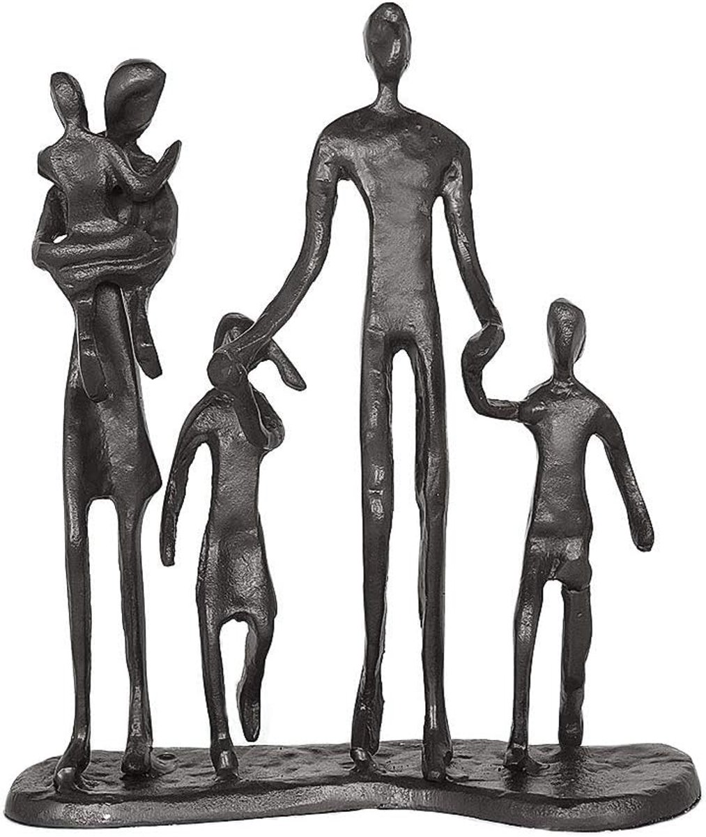 Decoratief Beeld - 21.2 x 18.7 x 9.7 cm - Gietijzer - Handgemaakt - Zwart