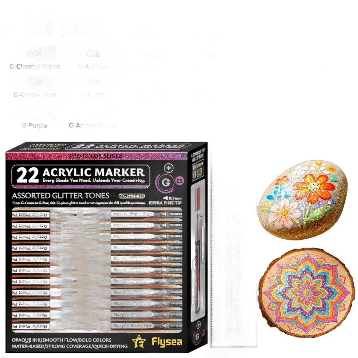 Currero Aquamarkers - Twinmarkers - Brushpennen - Stiften - Markeerstiften Op Waterbasis - Dual Tip - Tekenen En Kleuren - 23 Stuks Glitter
