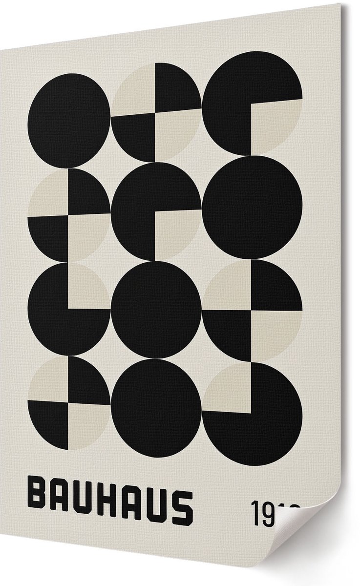 Coloray Polycanvas Wandposter - Bauhaus-Vormen, Poster - 420 x 594 - Zwart Wandposter - Rechthoek - Interieurdecoratie - Woonkamer, Slaapkamer, Kantoor - Modern