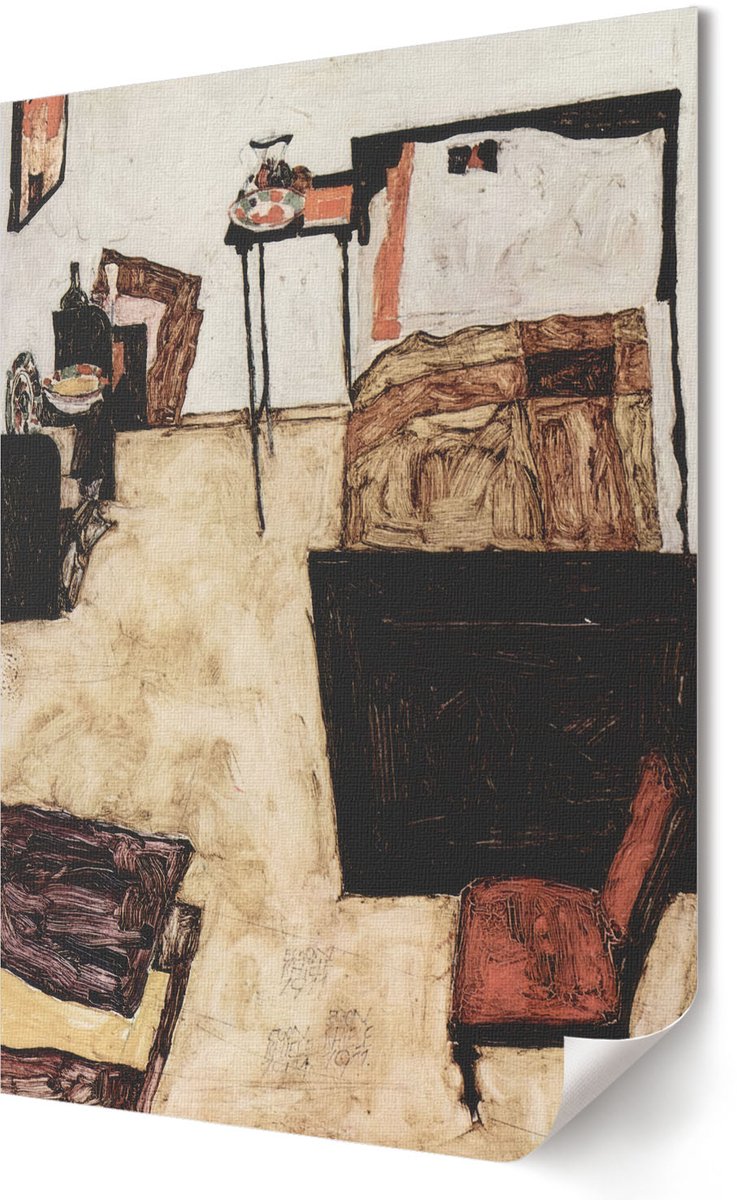 Coloray Canvas Poster Polycanvas - In Neulengbach, Schilderen - 420 x 594 - Romig Decoratie - Rechthoek - Muurdecoratie - Woonkamer, Slaapkamer, Kantoor - Rustiek