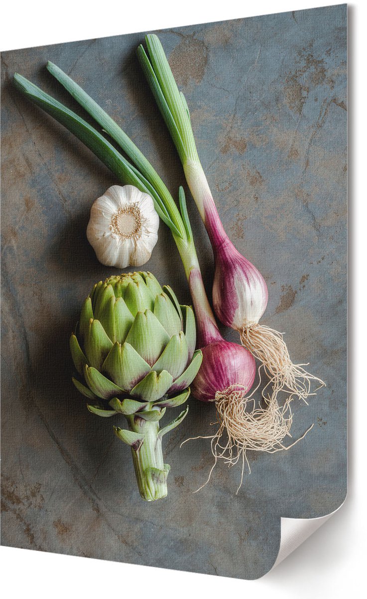 Coloray Polycanvas Poster - Groenten Natuur, Fotografie - 594 x 840 - Groen Motief - Rechthoek - Kunstposter - Slaapkamer - Rustiek