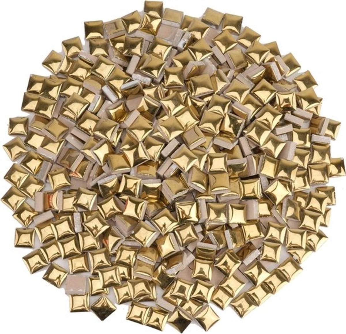 Gouden Mozaïektegels - Ambachtelijke Tegels Keramiek Stukjes - Decoratieve Kunst - Kleine Vierkante Vorm - 12 mm - Goud