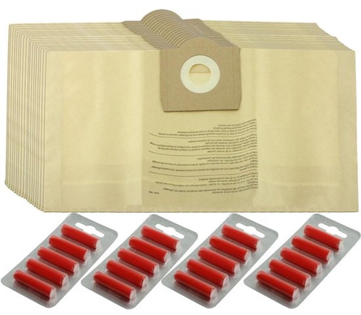 Stofzuigerzakken - Stofzakken Pak - Stofzuigen Thuis - Stevige Kraag - 20 Stuks - Wit