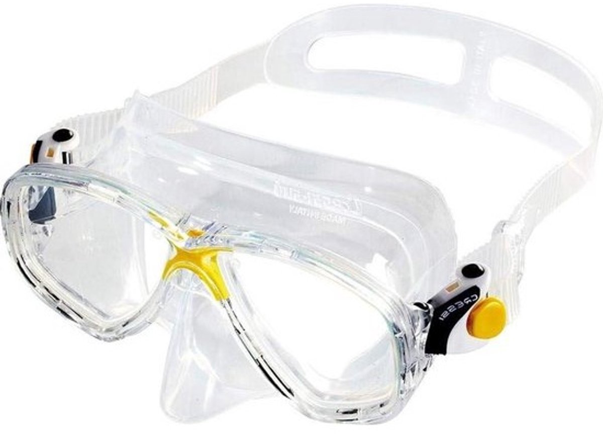 Duikmasker - Snorkelmasker Zwemmasker - Watersport - Gekantelde gespen - 200 Gram - Transparant Geel