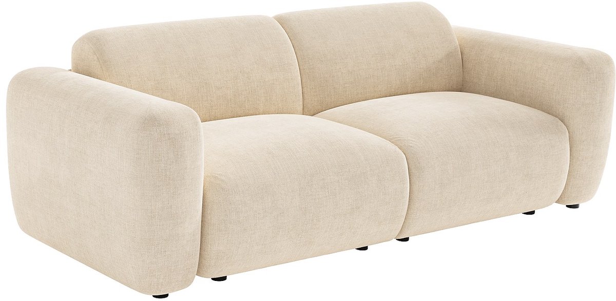 Vente-unique Modulaire driezitsbank in beige stof van Maison Céphy POGNI