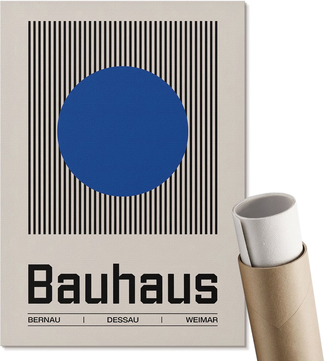 Coloray Polycanvas Poster - Bauhaus-Ontwerp, Poster - A4 - Wit Design - Rechthoek - Kunstposter - Woonkamer, Slaapkamer, Kantoor - Modern