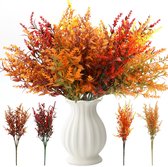 12 pièces bouquet artificiel - Bouquet artificiel pour l'automne - Décoration d'automne - Décoration pour l'intérieur et l'extérieur - Plastique - Bouquets artificiels adaptés à la décoration d'automne intérieure et extérieure - 35 cm - Jaune