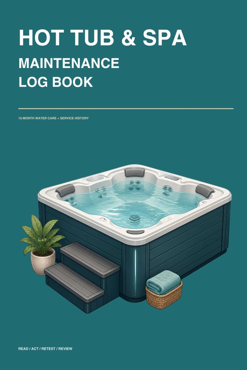 Hot Tub & Spa Maintenance Log Book: A 12-Month Homeowner Water-Care and Service History with Weekly Logs, Repairs - ShopVlot