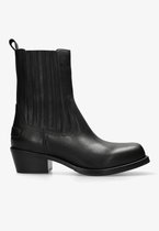 Shabbies Amsterdam - Western Chelseaboot Leer Zwart - Maat 38