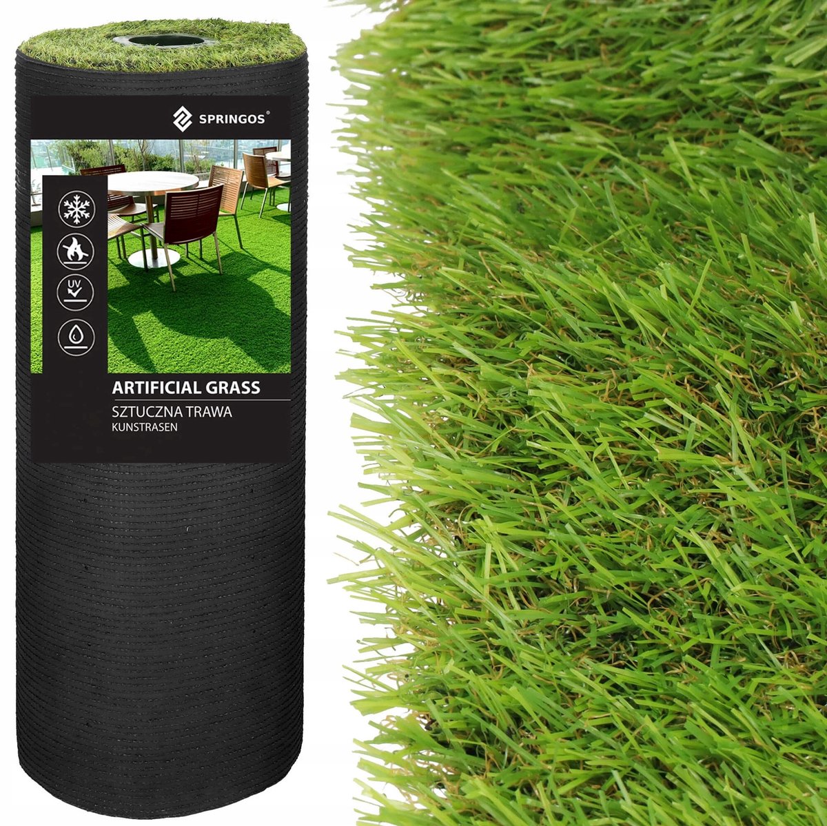 Kunstgras 20mm Groen Rol 4m Breed - Balkon, Terras, Tuin