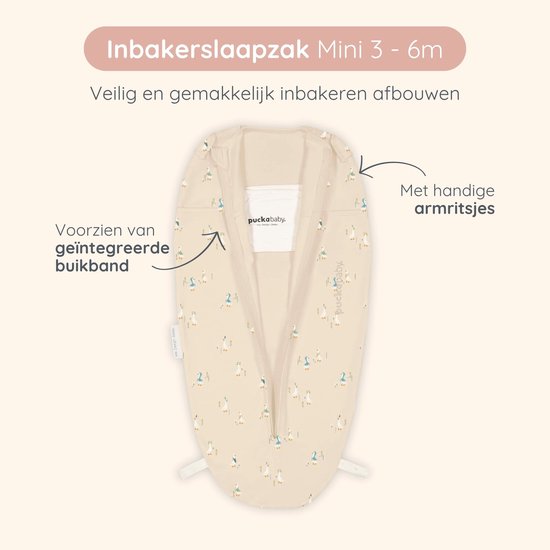 Puckababy Mini Inbakerslaapzakje baby (3-6m) - Geese - Katoen TOG 0.5 — afbeelding 3