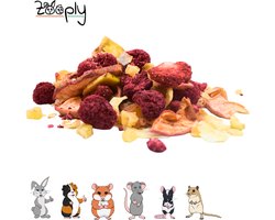 Zooply Fruitmix - Kruiden & Snacks - 100% natuurlijk - Voor konijnen & cavia's - 150 gram