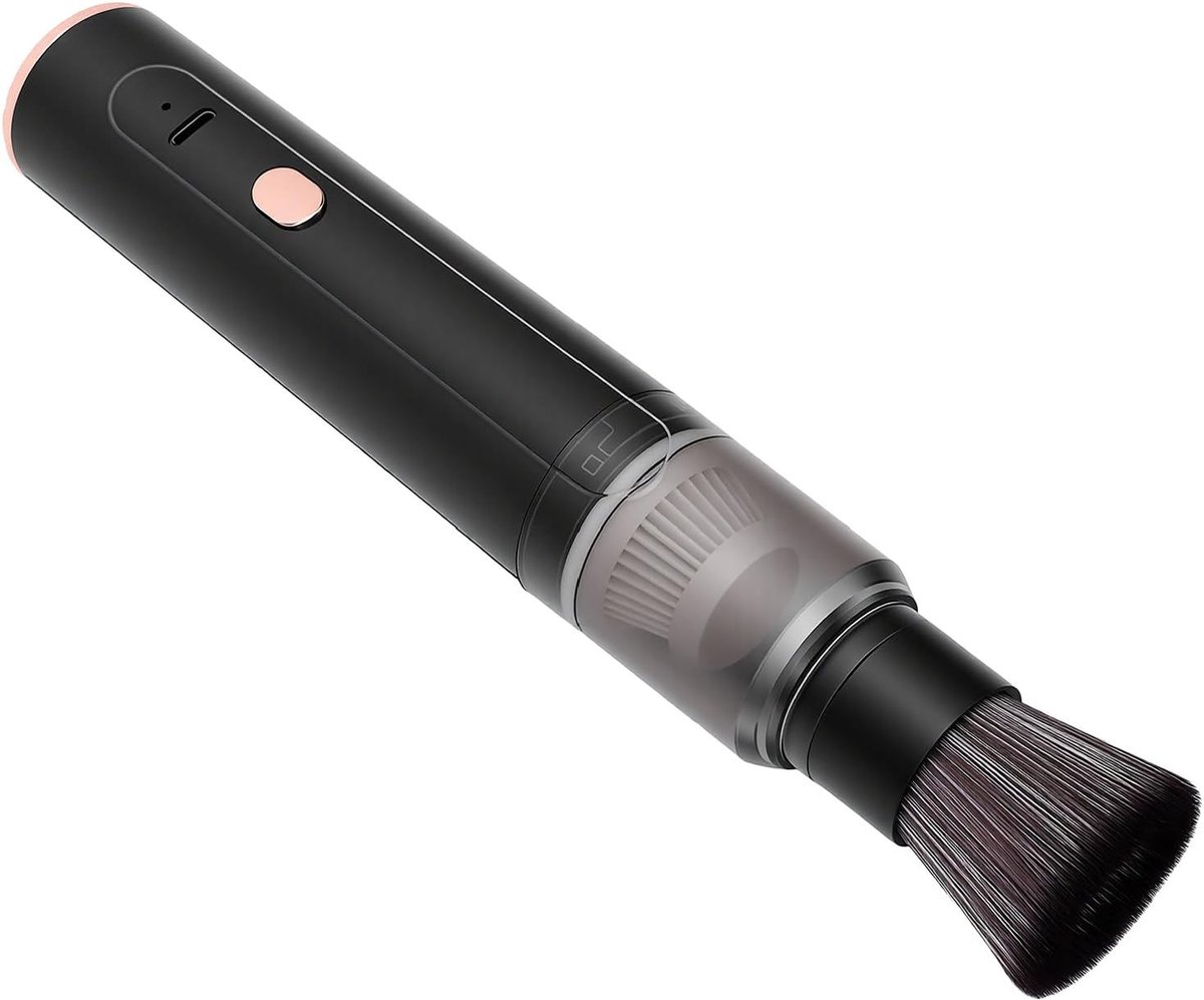 Draagbare Autostofzuiger, 42000 RPM Draadloze Mini-stofzuiger met Zachte Borstel en Blazer voor Koffiemolenverwijderaar Auto Thuiskantoor (BLACK)