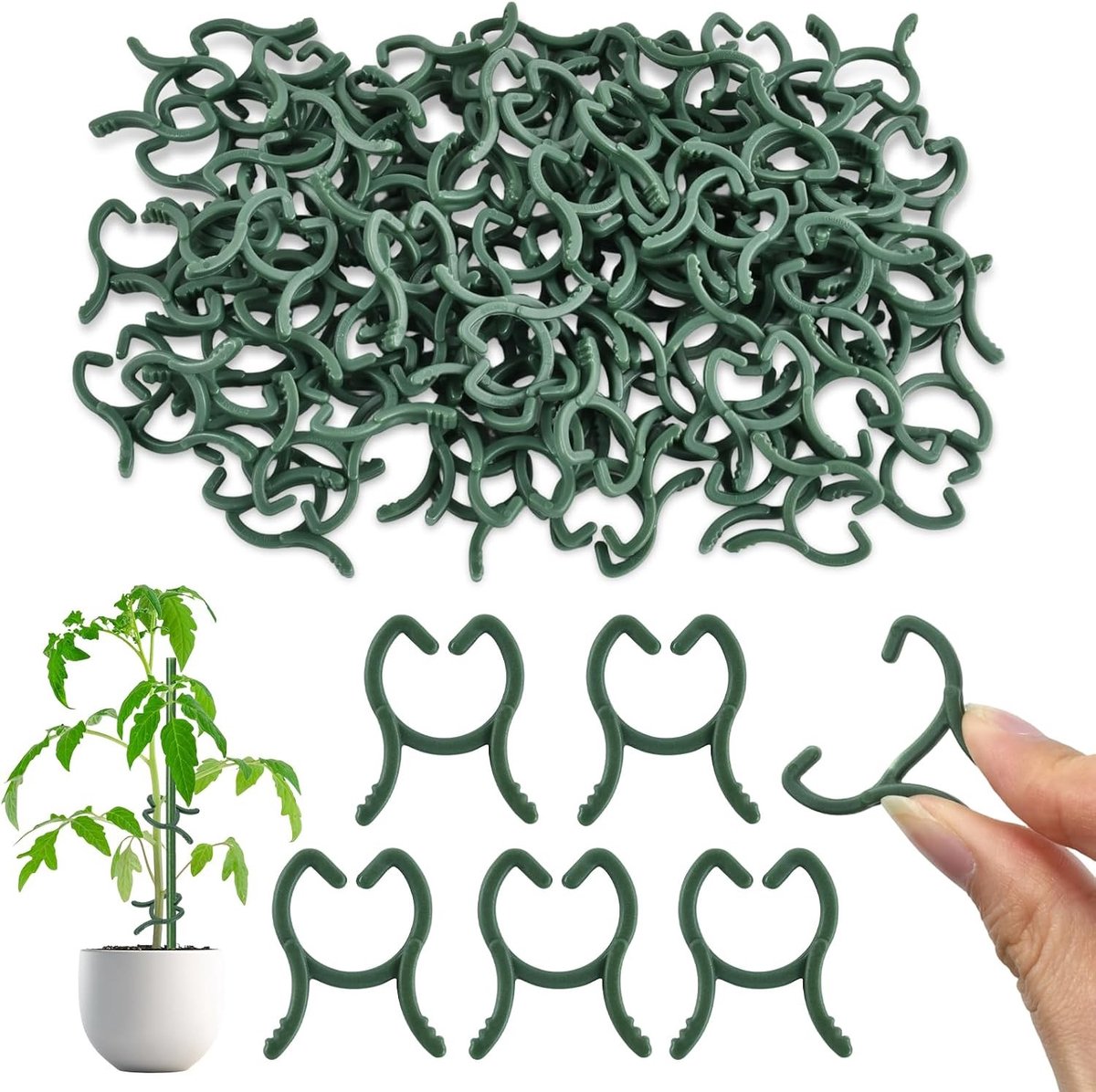 100 Stuks Herbruikbare Plant Clips 2 x 2,5 cm voor Klimplanten en Tuinieren, Ideaal voor Groenten en Fruit