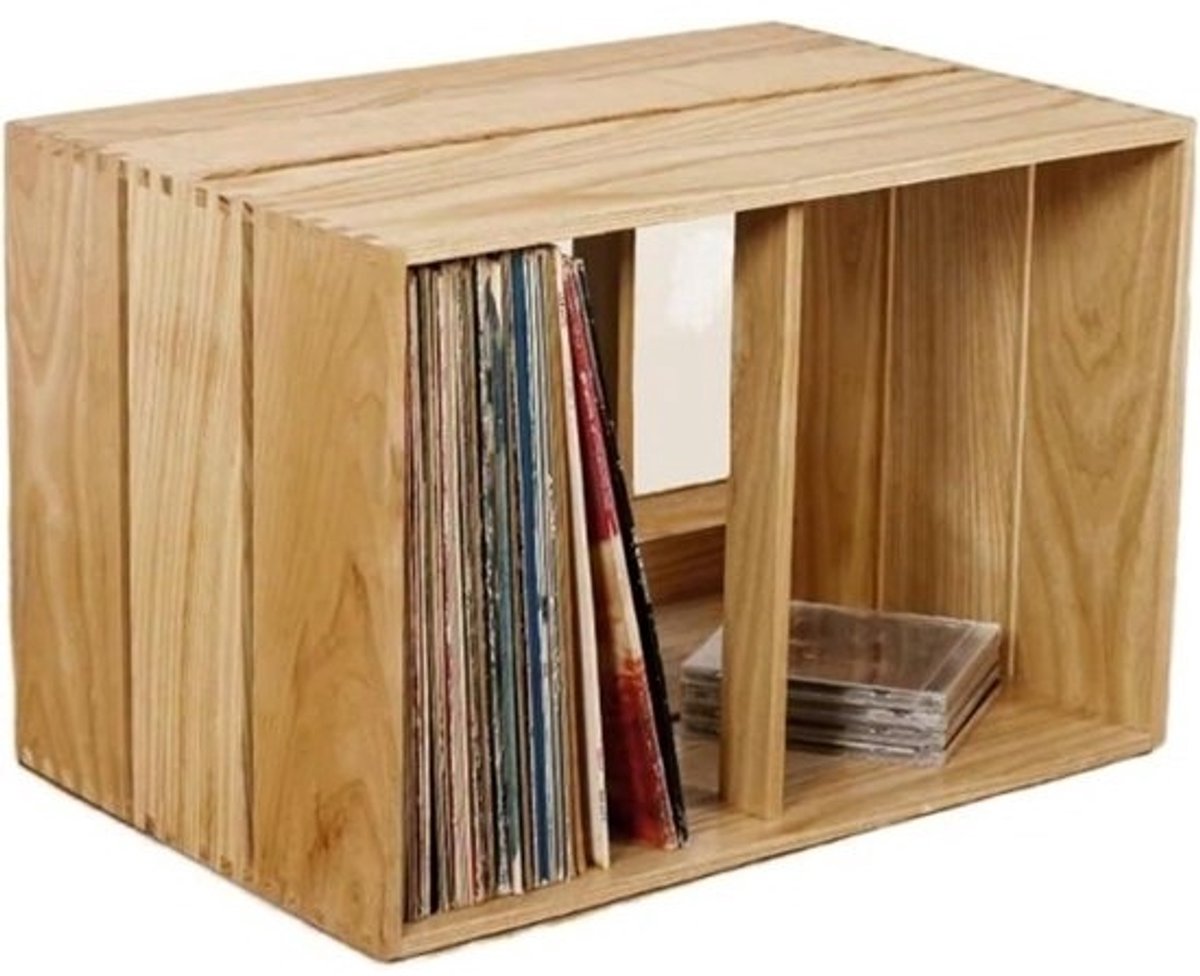 Vinylplatenhouder - LP Opbergkast - Platen Organiseren - Stapelbaar Ontwerp - 50x34x34 CM - Natuurlijk
