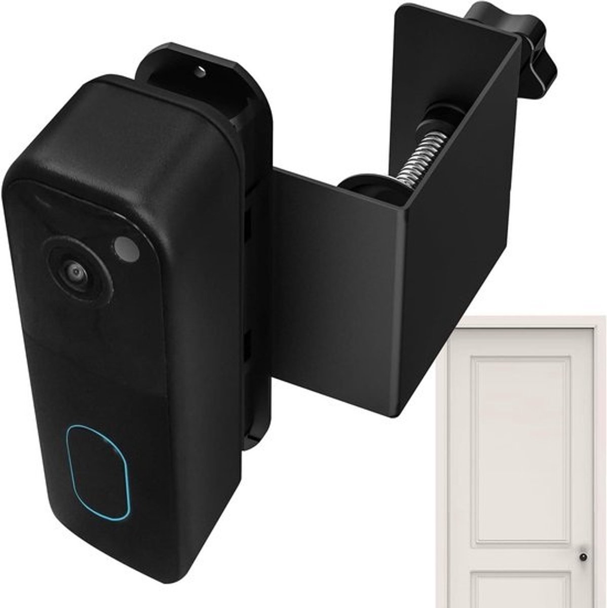 Deurbel Bevestiging - Camera Houder - Schadevrij Monteren - Verstelbare Hoek - 15 x 9 x 9 cm - Zwart