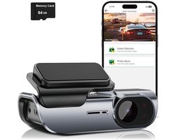 UHD 4K (3840 x 2160p) dashcam voor auto's met ingebouwde wifi, DVR-camera en videorecorder (blackbox), inclusief 24-uurs bewaking en nachtzicht.