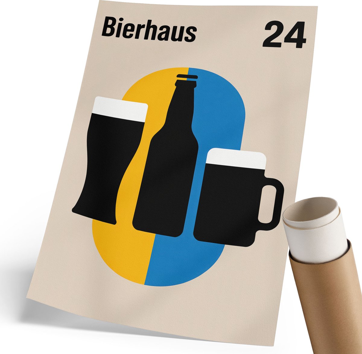 Coloray Polycanvas Wandposter - Vuurtoren, Beige - 420 x 594 mm - Grijs Decoratie - Rechthoek - Muurdecoratie - Kantoor - Klassiek
