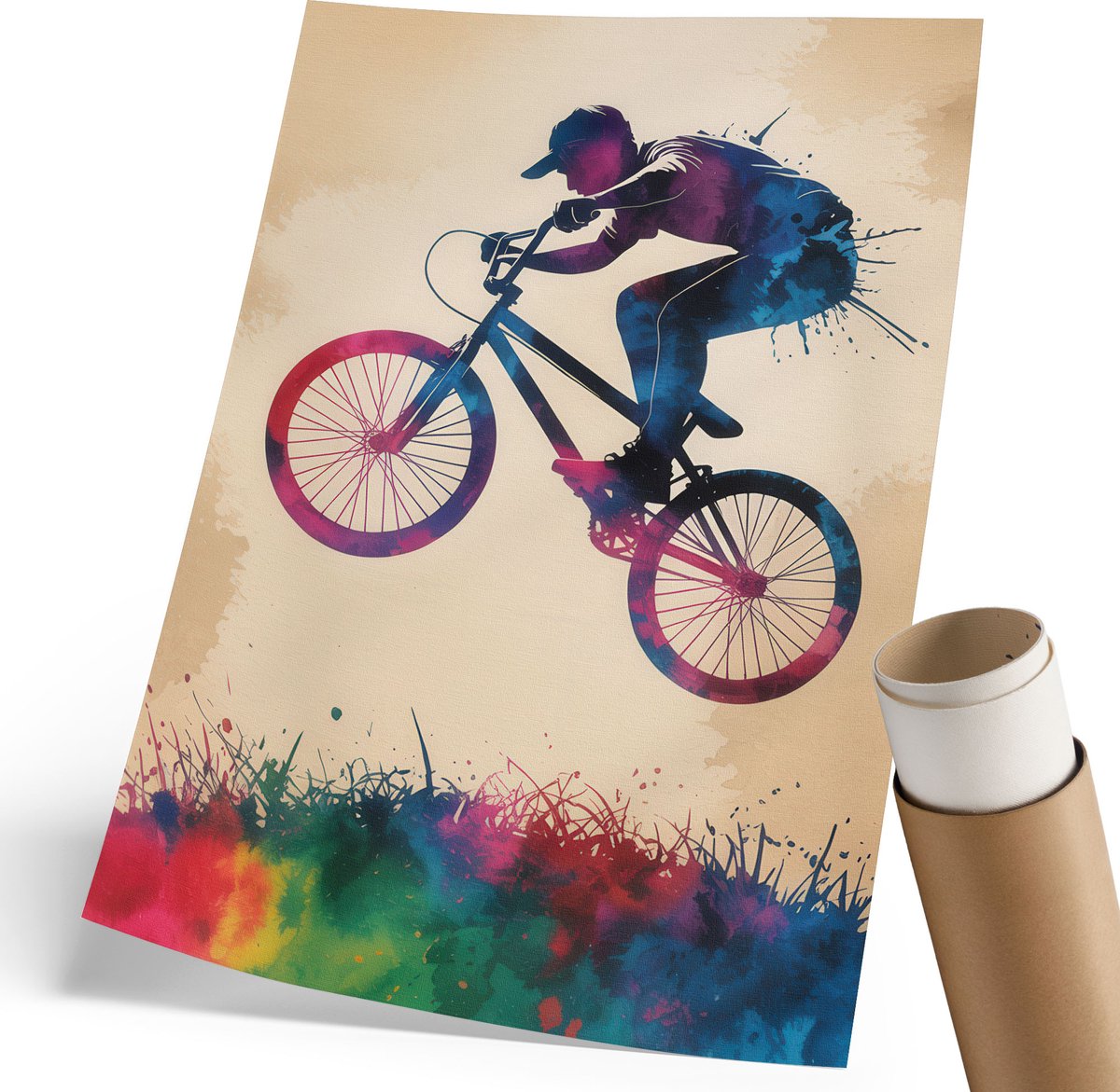 Coloray Polycanvas Poster - Soorten Groenten, Illustratie - 420 x 594 mm - Romig Illustratie - Rechthoek - Kunstposter - Woonkamer, Slaapkamer, Kantoor - Vintage