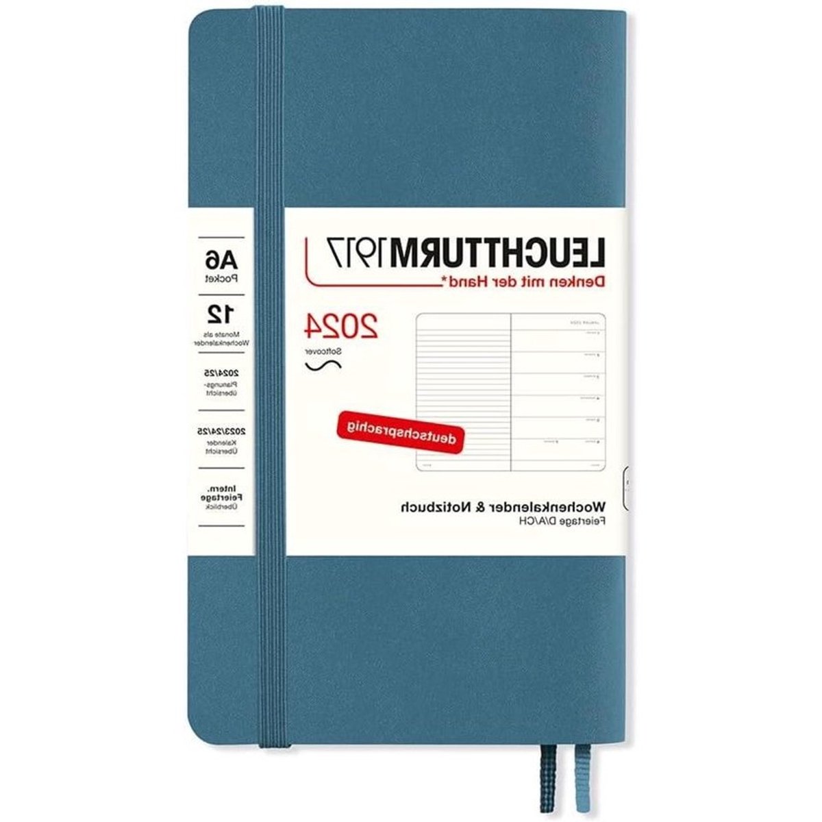 Weekkalender Notitieboek - Planner Agenda - Notities Maken - Gelinieerde Pagina - A6 - Blauw