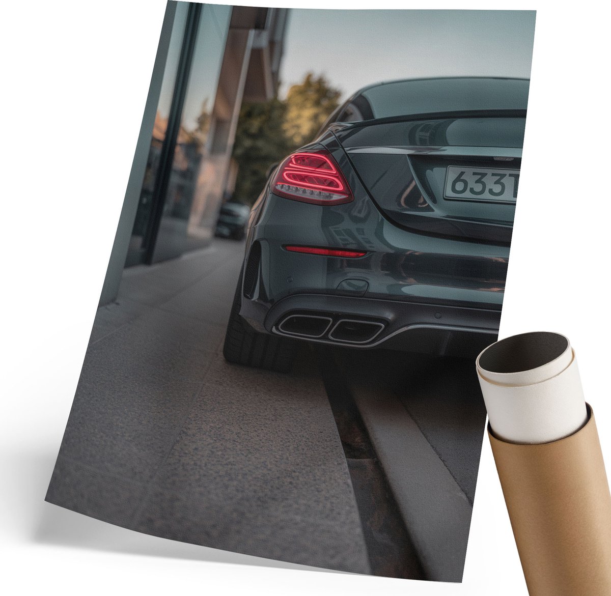 Coloray Polycanvas Poster - Stadsauto, Fotografie - 210 x 297 mm - Grijs Wanddecoratie - Rechthoek - Kunstposter - Woonkamer, Slaapkamer, Kantoor - Modern
