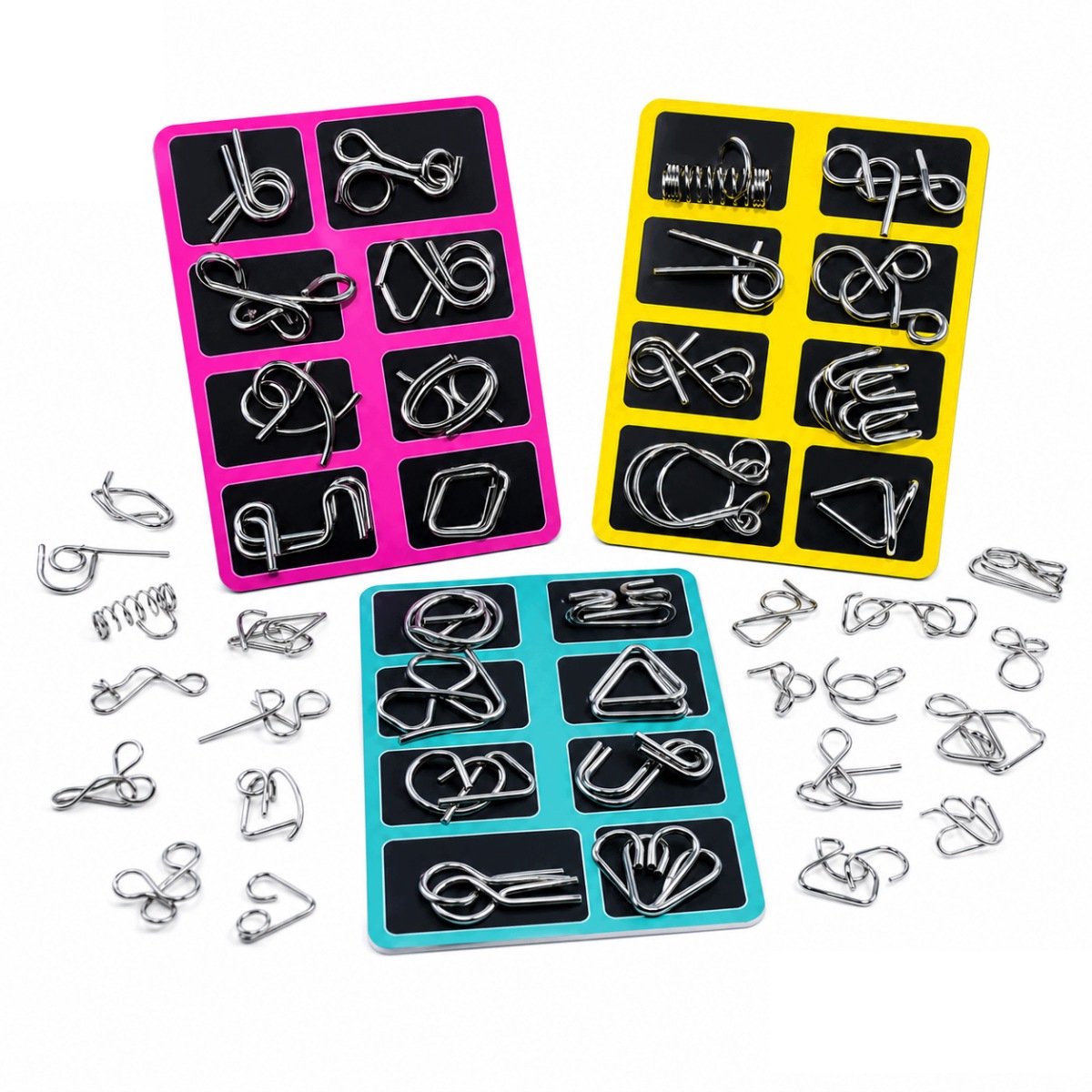 24 stuks Metalen Puzzels Set - Hersenkrakers voor Kinderen en Volwassenen