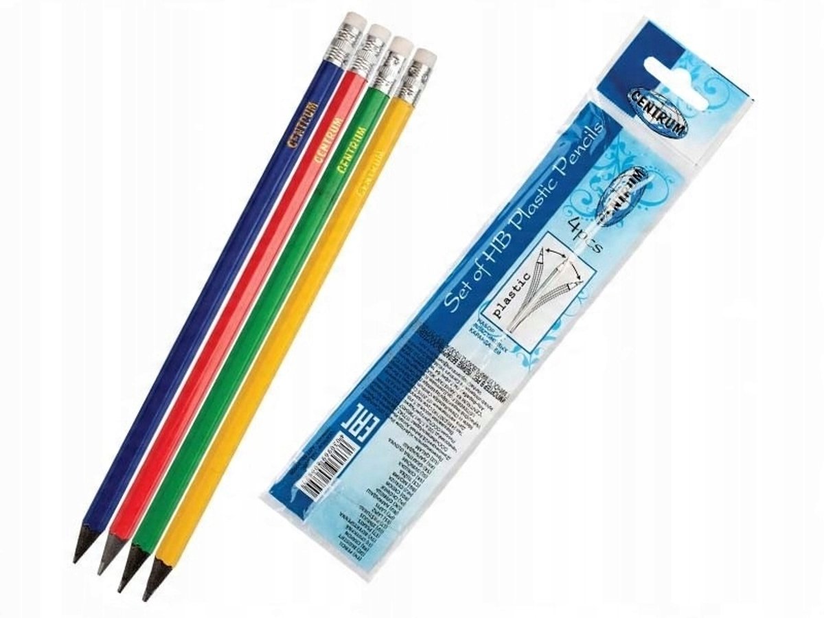HB Potloden met Gum - 4 Stuks - Ideaal voor Tekenen en School