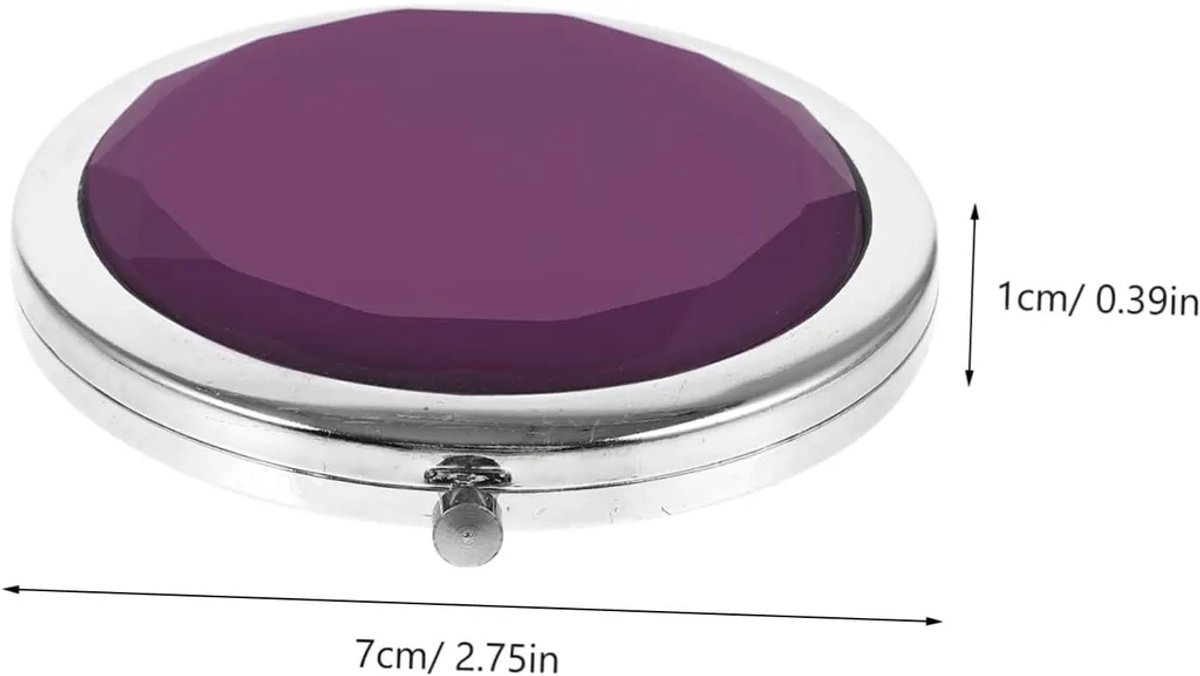 Draagbare make-upspiegel, elegante en compacte handspiegel Geschikt voor vrouwen, opvouwbare campingspiegel, kristal.