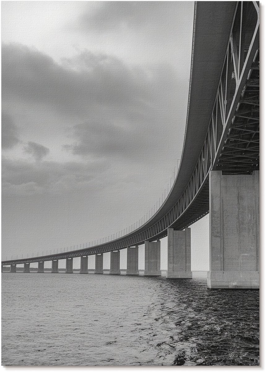 Tulup Polycanvas Wandposter - Minimalistische Brug, Fotografie - A4 - Grijs Wandposter - Rechthoek - Wandkunstwerk - Woonkamer, Slaapkamer, Kantoor - Modern