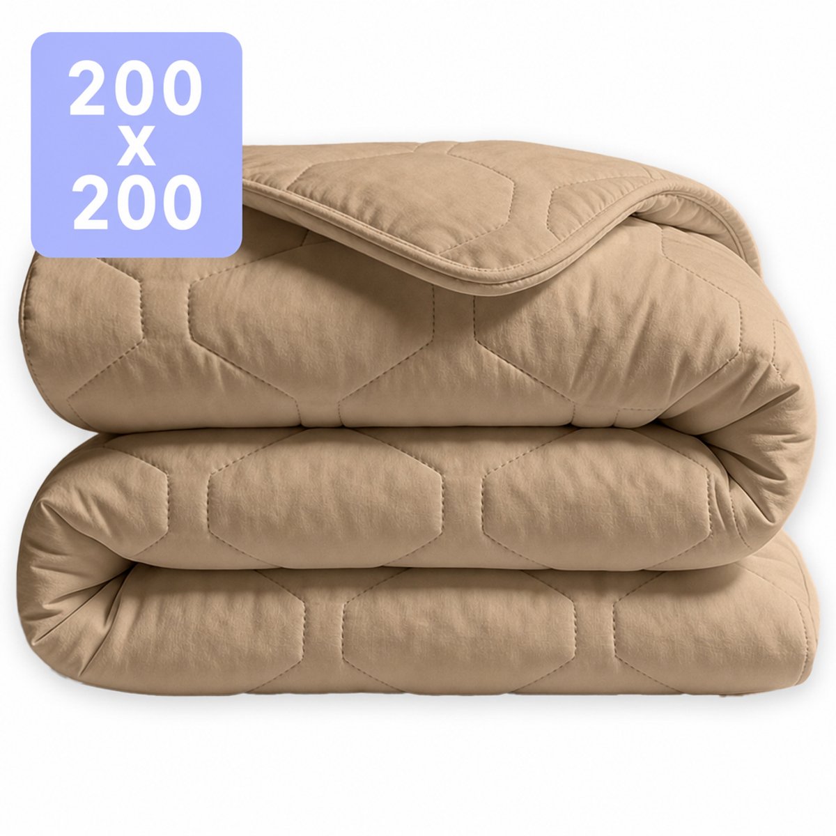 HappyBed Dekbed zonder overtrek 200x200 - Puffy - Wasbaar dekbed - Dekbed zonder hoes - Hoesloos Dekbed - Taupe