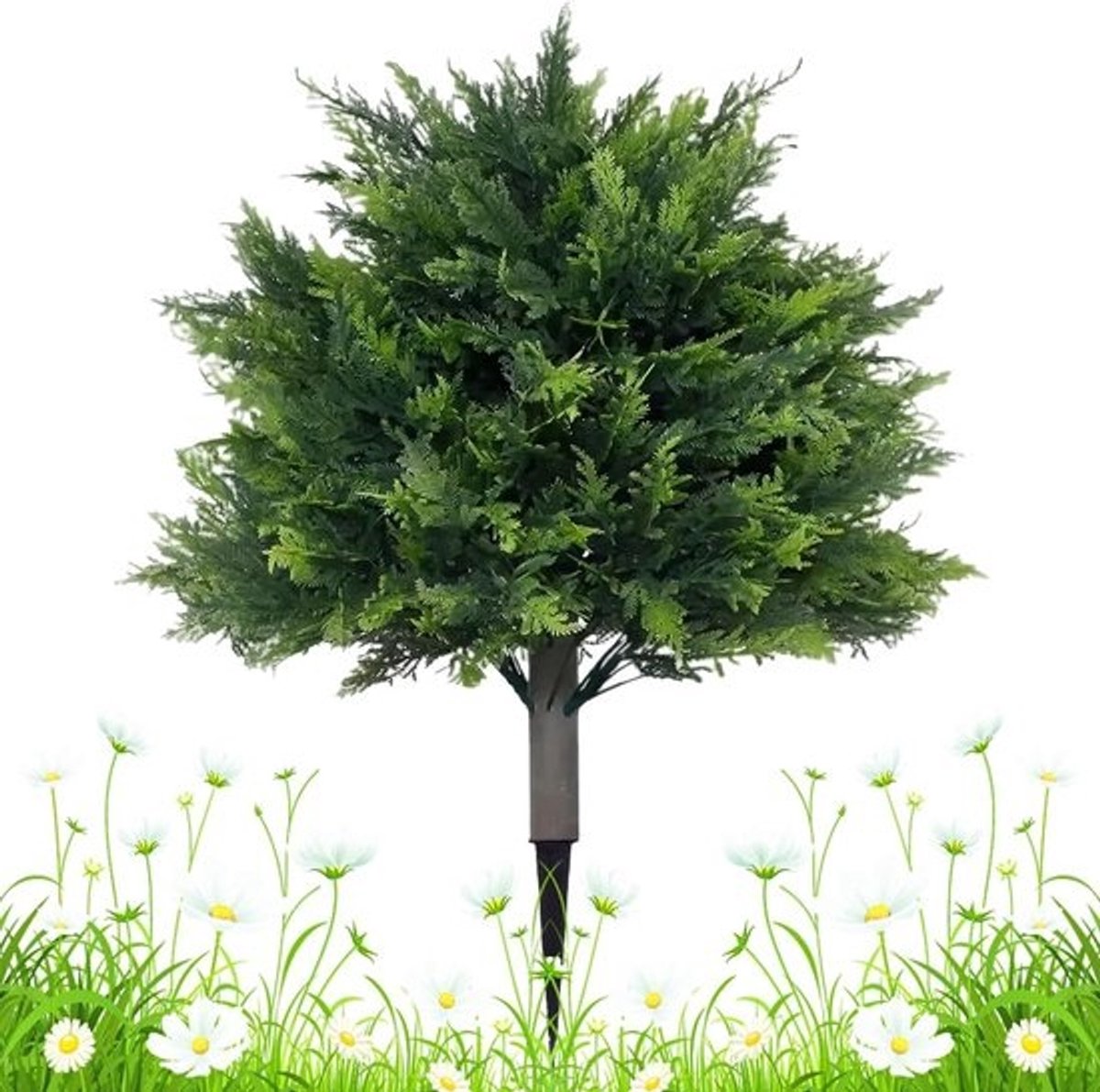 Kunstboom Cederhout - Kunstplant Struik - Buiten Decoratie - UV-bestendig Weerbestendig - 45 cm Hoog