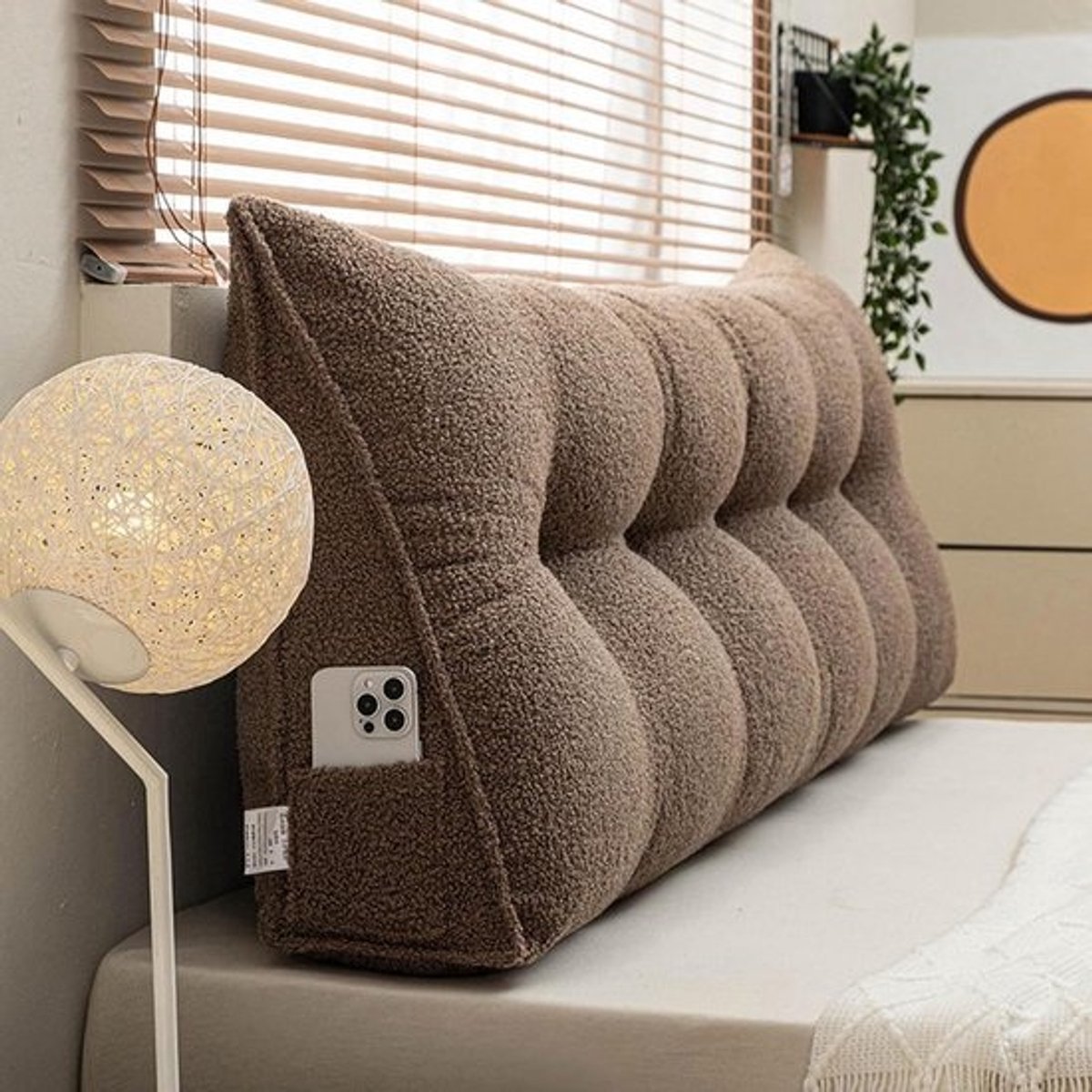 Lendensteun Kussen - Wigkussen Rugsteun - Ontspannen Lezen - Afneembare Hoes - 150x50x20cm - Grijs