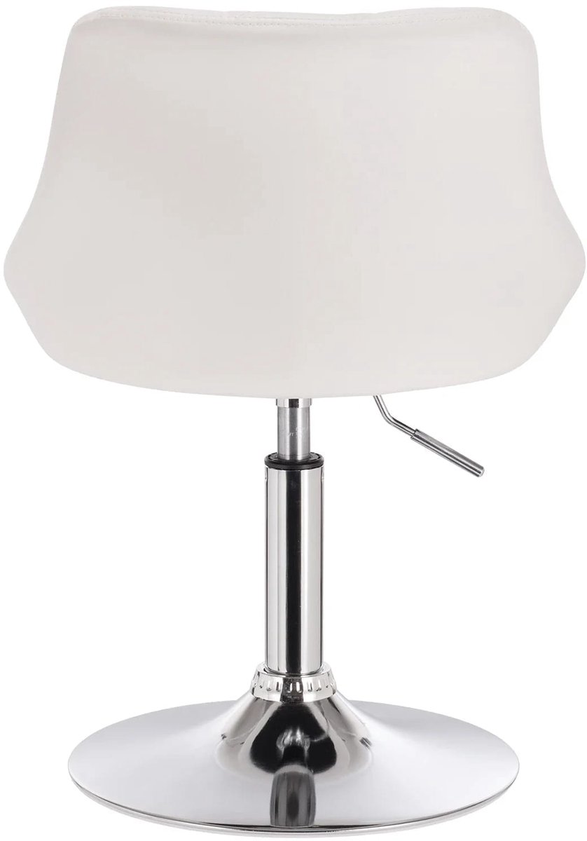 Klarven Barkruk Wit - Barkrukken - Draaibare Barkruk - Barkrukken met Rugleuning - Bar Stool - Hoogte Verstelbaar, 360 Graden Draaibaar - Ergonomische Rugleuning, Dik Gevuld Kunstlederen Zitkussen - Draagvermogen 100 kg - B49xd40xh28cm