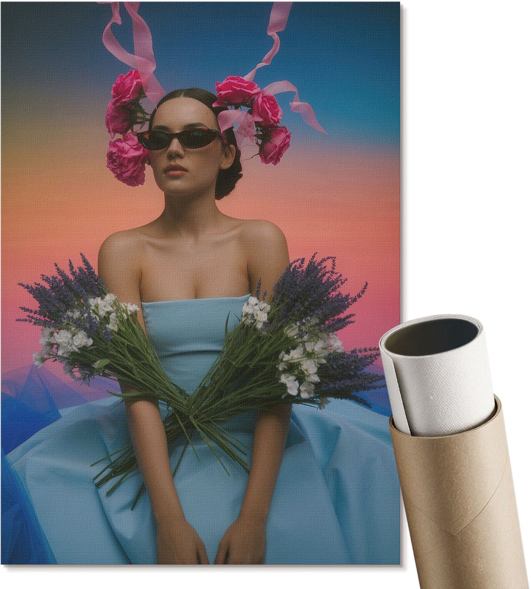 Coloray Polycanvas Wandposter - Parijse Chic, Fotografie - A2 - Zwart-wit Kunst - Rechthoek - Interieurdecoratie - Woonkamer, Slaapkamer, Kantoor - Glamour