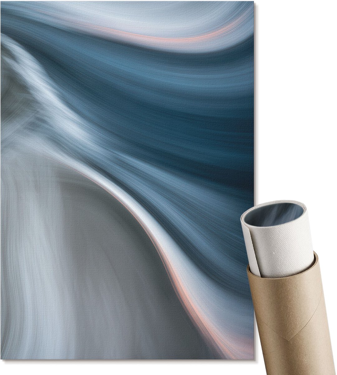 Coloray Polycanvas Wandposter - Neonlichten In De Stad, Blauw - A3 - Marine Wandposter - Rechthoek - Canvasposter - Woonkamer - Modern