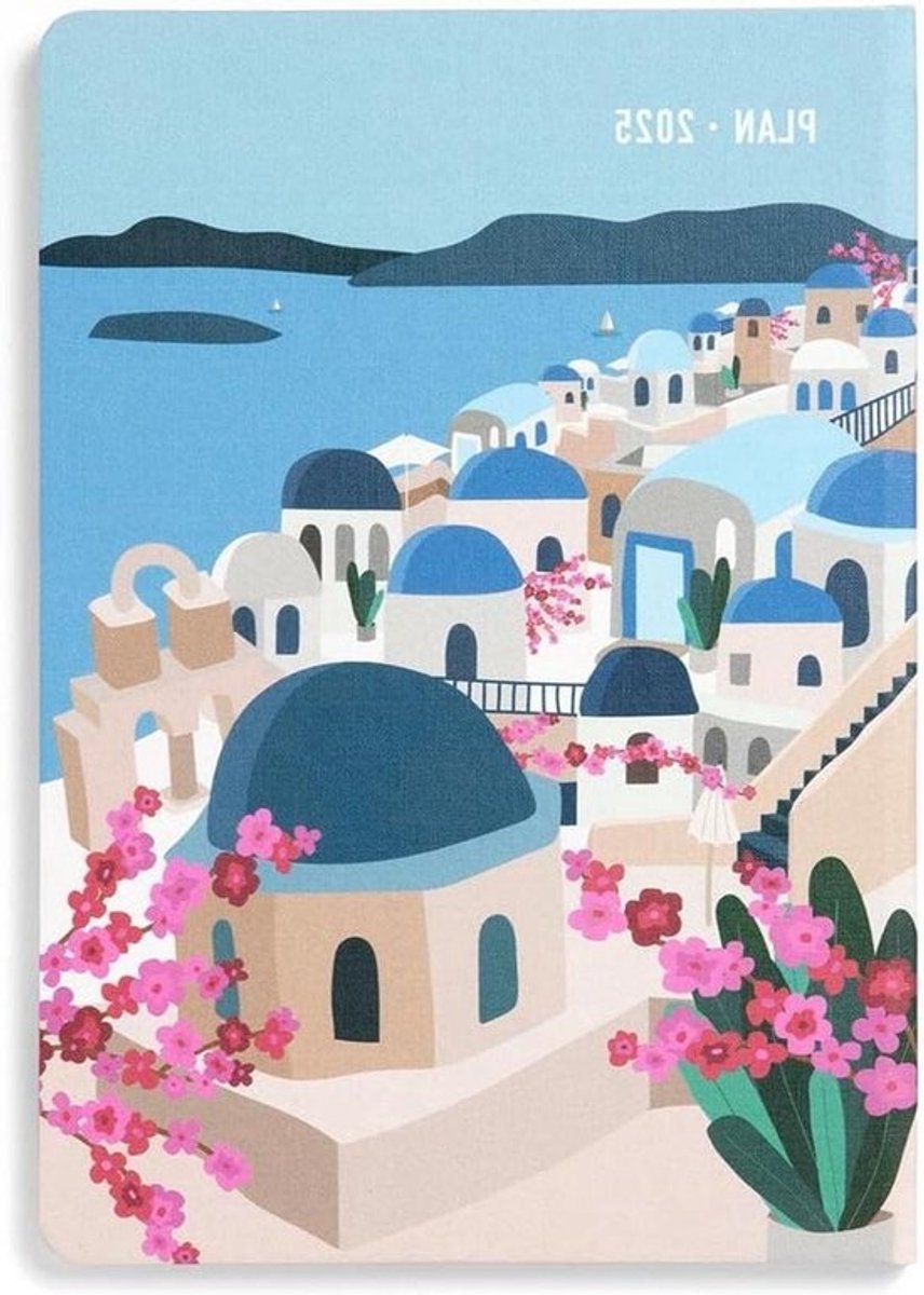Agenda 2025 - Planners Dagboek - Afspraken Plannen - Week op Dag Kalender - A5 formaat - Santorini