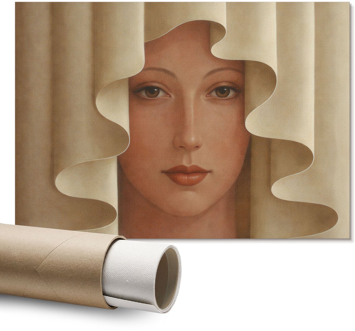 Coloray Polycanvas Wandposter - Eet Spaghetti, Illustratie - A1 - Paars Wandposter - Rechthoek - Canvasposter - Woonkamer - Retro