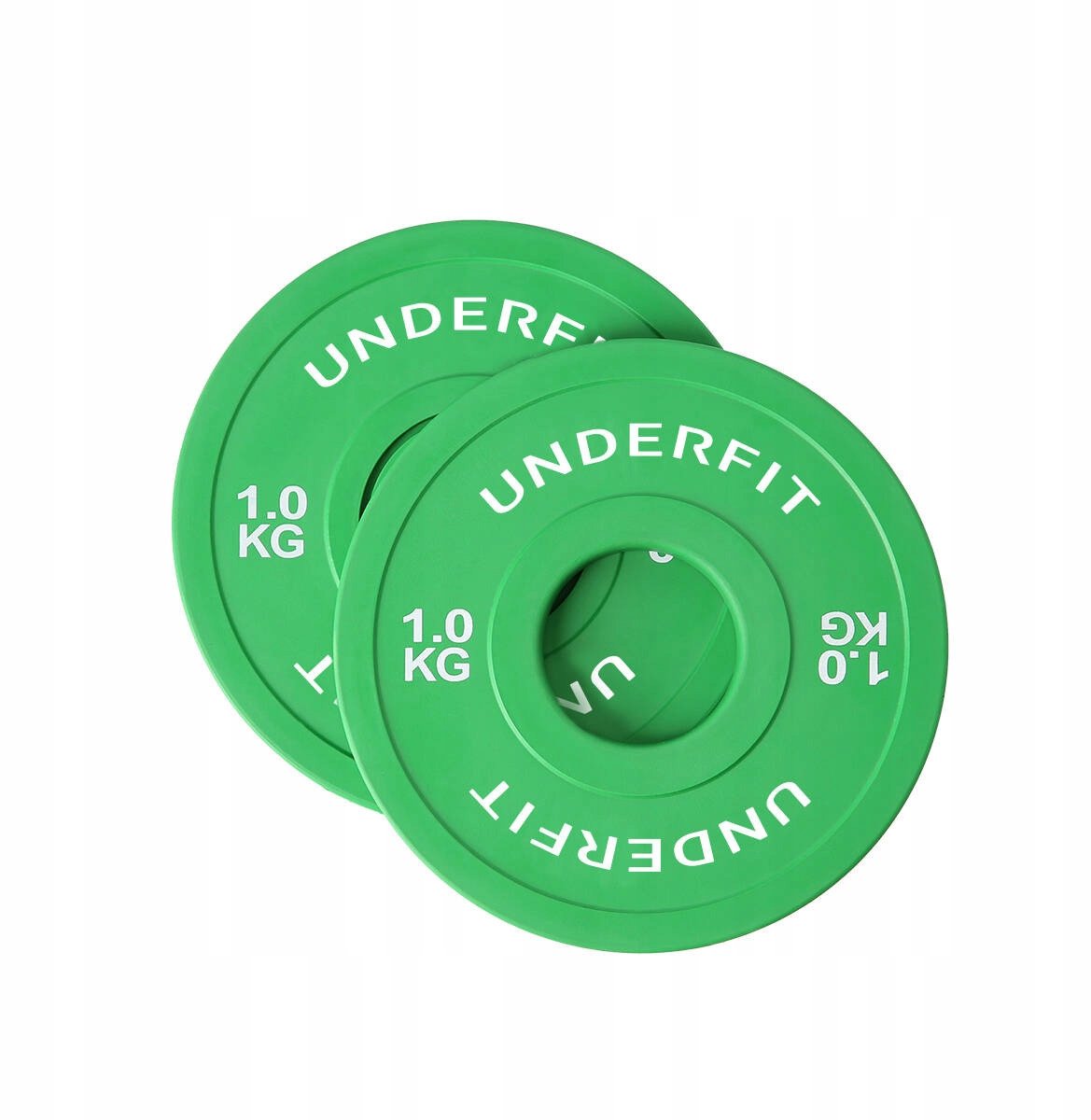 UNDERFIT Bumperplaten 2x1kg Groen - Olympisch gewicht