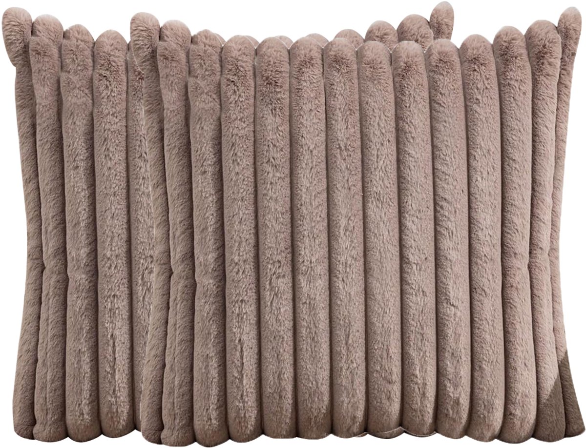 DESMIU Sierkussenhoes – Zacht Pluche – 45 X 45 Cm – Pluche – Licht Camel – Decoratie Voor Bank, Bed En Stoel