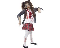 Vegaoo - Zombie schoolmeisje Halloween kostuum voor kinderen