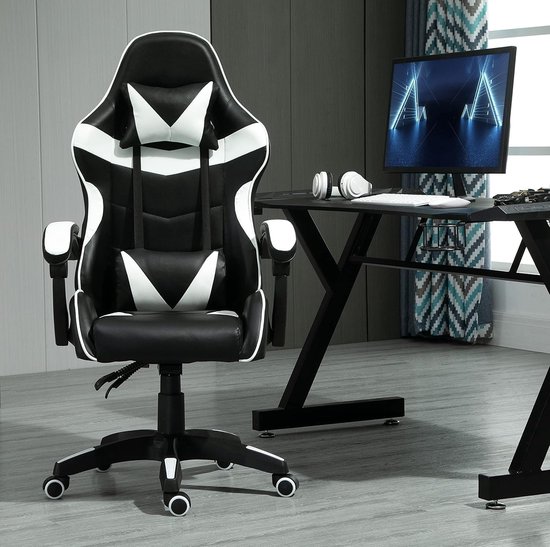 Bureaustoel ergonomisch - wit - verstelbare armleuningen - perfect voor gaming - m-winkel — afbeelding 5