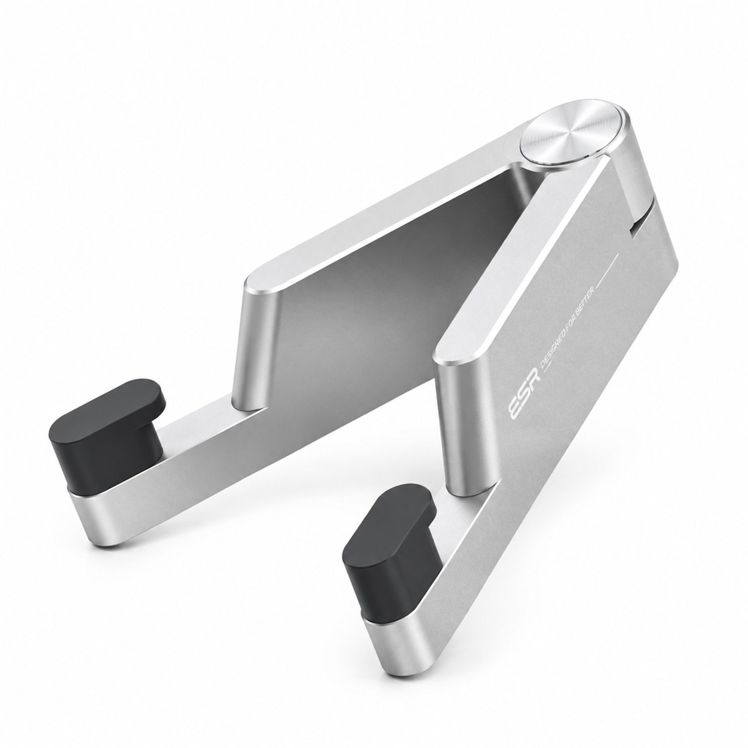 Telefoonstandaard V vormig opvouwbaar voor op het bureau volledig van aluminium in zilverkleur