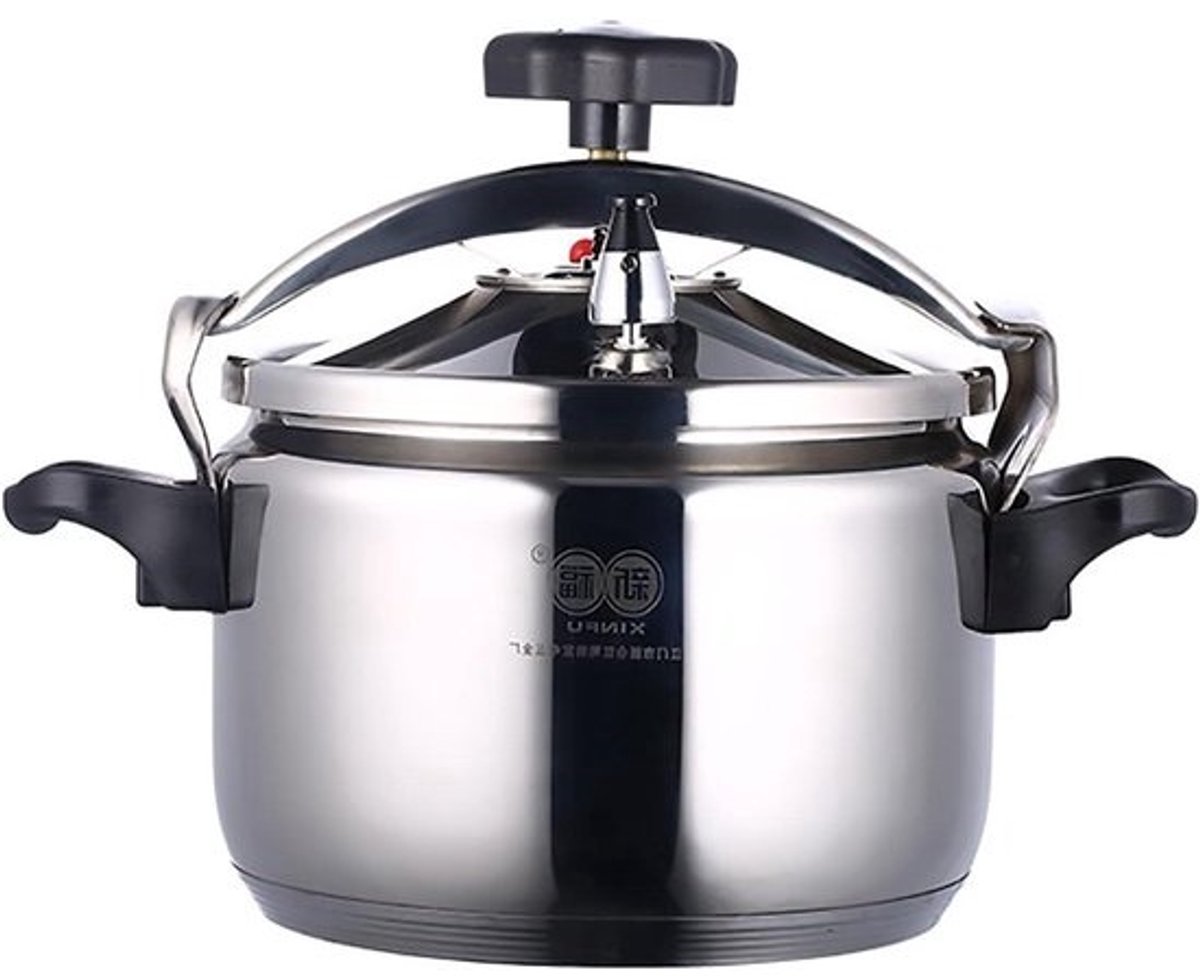 Snelkookpan Roestvrij Staal - Drukpan Keuken - Snel Koken - Dubbele Veiligheidsslot - 7 Liter - Zilverkleurig