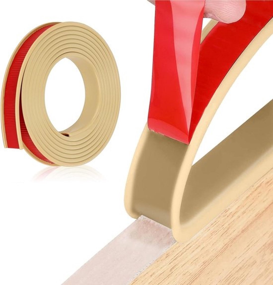 Meubelrandband U-vorm - Randbescherming Zelfklevend - Randen Afwerken - Flexibel TPE Materiaal - 16 mm x 5 m - Wit