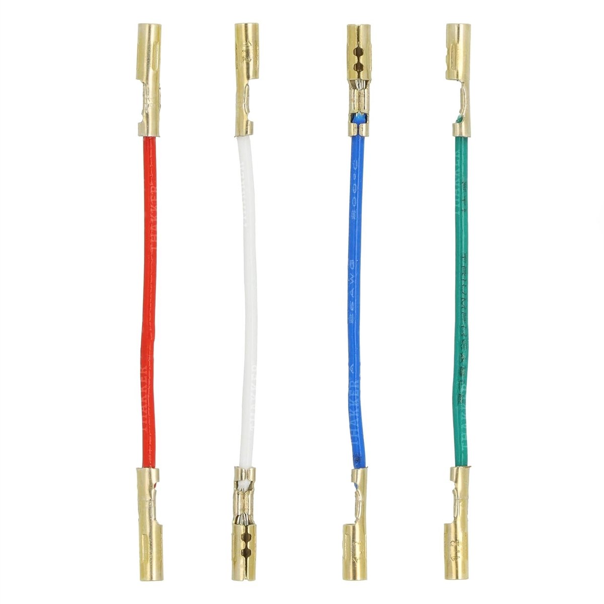 Platenspeler standaard - Vergulde headshell-kabelset - 40 mm - 6N-OFC Koper - Kleurgecodeerde aansluitkabels voor platenspelers
