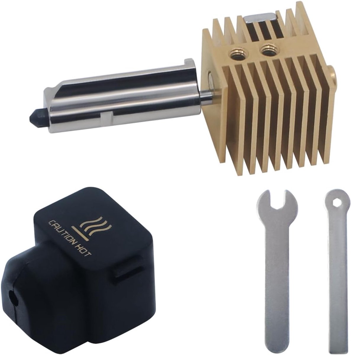 Verwarmingsduene kit voor Bambu-Lab A1: 0,4 mm gehard staal verwarmingsduene en siliconen sokkel voor A1 Mini 3D-printer accessoires