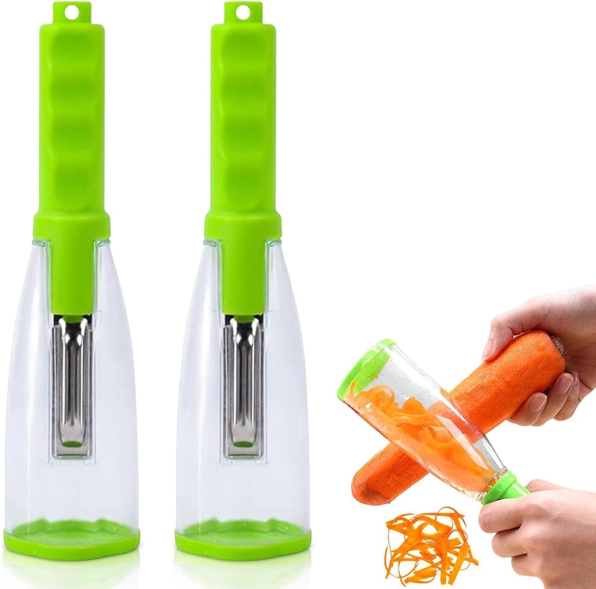 Groenteschiller met houder, 2 stuks aardappelschiller, fruitschiller met houder, multifunctionele groenteschiller met opbergdoos voor wortelkomkommer