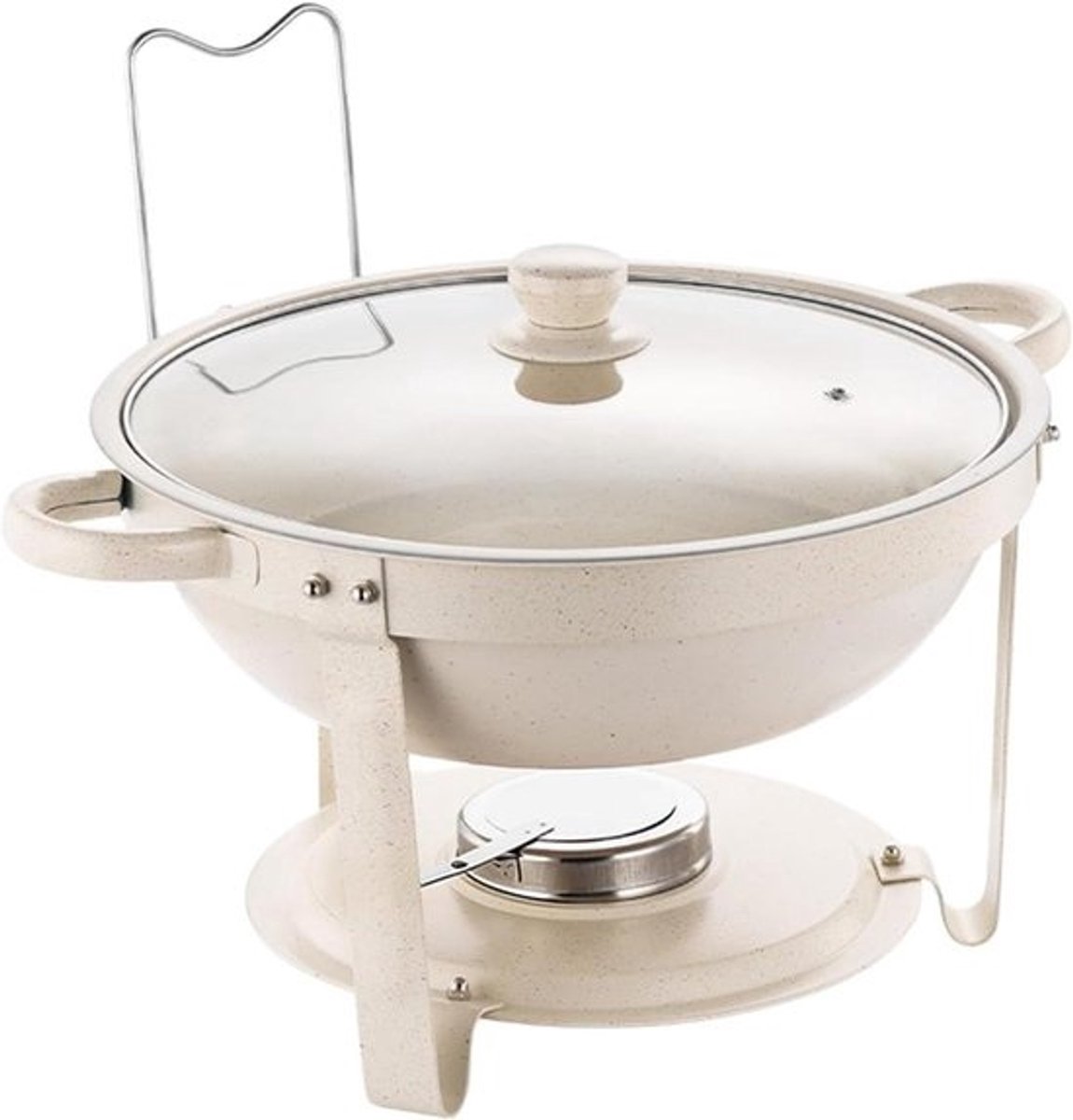Buffet Warmhoudbak - Serveerschalen Set - Feestelijke Gelegenheden - Non-stick Coating - 35x35x14cm - Wit