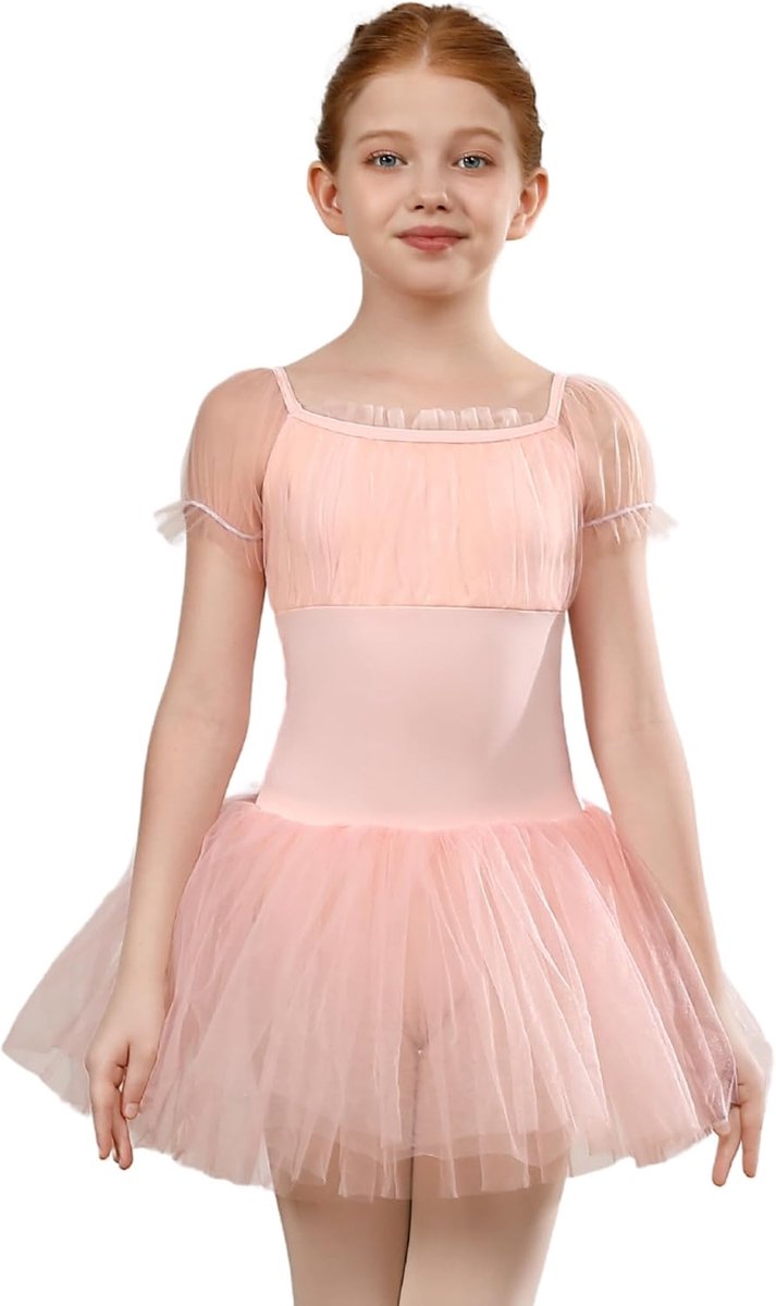 klassieke dans voor meisjes met korte mouwen, balletjurk voor meisjes